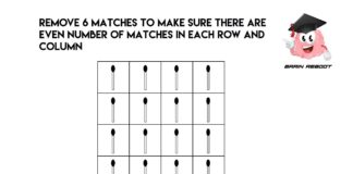 如何去掉图中6根火柴后确保余下的每行和每列火柴数量为偶数?
