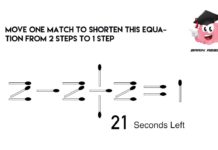 如何移动等式中的两根火柴保持等式依旧成立?