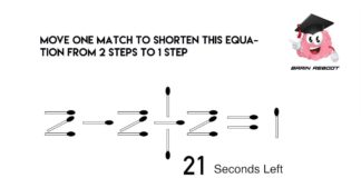 如何移动等式中的两根火柴保持等式依旧成立?