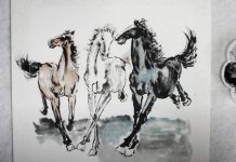 艺术绘画欣赏-中国画如何画马 国画马